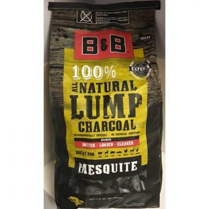 B&B Mesquite Lump Charcoal 9 Kg. (20LB) - Texas Direct